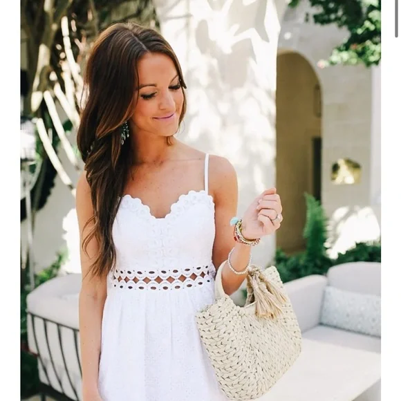 Lilly Pulitzer Rika White Lace Scalloped Embroidered Mini Dress 00 Resort Bridal - Picture 2 of 7